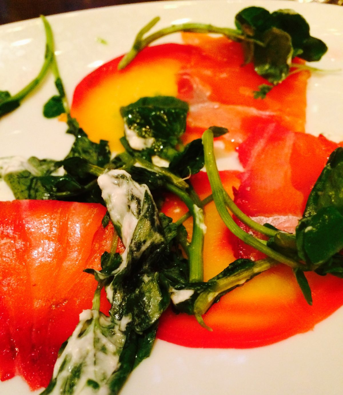 beet horseradish cured salmon gravlax from Deschutes Brewery Beer Dinner at Cook Hall Dallas